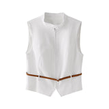 Yipinpay Spring Belt Vest 2010816 Wide Pleated Skirt 7385407