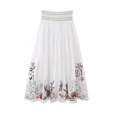 Yipinpay Cotton Shirt 5107046 Embroidered Skirt 5107050 Set