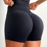 Yipinpay Waist, Abdomen, Hips, Peach, Elastic Fitness Training, Three-Point Yoga Short Trousers.