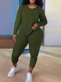 Yipinpay Independent Station Large Size Women's Long-Sleeved Trousers Two-Piece Suit In Solid Color