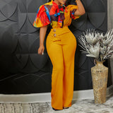 HOT SALE🔥 FREE SHIPPING🚚 The New 2023 Summer Printing Collar Long Sleeve Shirt Jacket Wide-Legged Trousers Fashion Suits Two-Piece Outfit