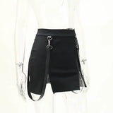 Yipinpay Dark Wind Spring's New Double Zipper Bag Hip Fork Goth Design Tight Half Skirt Woman