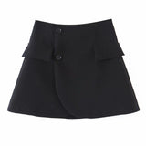 Yipinpay New Blogger Lapel Slimming Short Suit Jacket + High Waist Short Skirt Suit