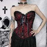 Yipinpay Dark Wind Design Sense Chest Vest Sexy Slim Lace Girdle Waist Show Thin Bandage Blouse