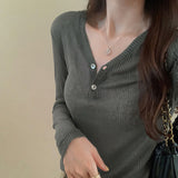 Yipinpay Long Sleeves, Slightly Penetrating Top Girl Autumn, New Korean Style Minority Loose Pullover Sweater Ins
