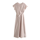 Yipinpay New Pleated Silk Satin Dress 2454845