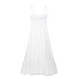 Yipinpay / Summer 2024 New European Station Laminated Poplin Dress Ladies' White Skirt 2673072