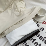 Yipinpay Version Simple Solid Color Threaded U-Collar Short-Sleeved T-Shirt Women Summer New Style Slim Look Thin Pure Desire Hot Girl Blouse Girl