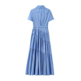 Yipinpay New Spring Style Spliced Dress With Belt Shirt 2240371