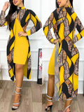 Yipinpay New Women's Wear 2024 Fashion Split Printing 2-Piece Set