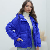 Yipinpay Station Down Cotton-Padded Jacket 2024 New Women's Winter Thickened Cotton-Padded Jacket Popular Style Bright Color Vertical Collar Cotton-Padded Jacket
