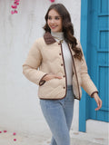 Yipinpay Station New Cotton-Padded Clothes Ins Cotton-Padded Light Cotton-Padded Jacket 2024 Spring And Autumn Fashionable Ladies' Small Fragrant Style Jacket