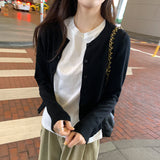 Yipinpay Single-Breasted Knitted Cardigan Jacket Women's Autumn And Winter New Style Underwear Soft Waxy Leisure Lazy Sweater