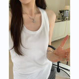 Korean Version Of Solid Color Sling Vest Women's Summer New Design Sense Slim Thin Style Outside Wear Bottom Short Jacket