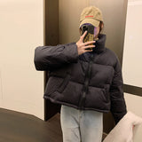 Coffee Color Turtleneck Cotton-Padded Jacket Women's Winter Korean Black Bread Suit Warm Cotton-Padded Clothes Short Cotton-Padded Jacket