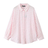 Yipinpay New Large Plaid Long-Sleeved Loose Version Shirt 1971060