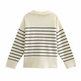 Yipinpay New Winter Sweater With Loose Stripes And Casual Sweaters