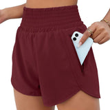 Yipinpay Women's Sports Shorts Quick-Dry Loose Leisure High-Waist Side Zipper Fitness Yoga Three-Point Shorts