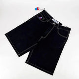 Yipinpay Y2K Vintage Denim Shorts Men's Harajuku Punk High-Waisted Denim Shorts