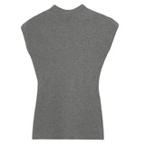 Black Style Round-Neck Knitted Short-Sleeved T-Shirt Women's Summer New Tight And Thin Undercoat