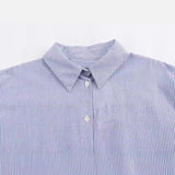 Yipinpay Spring Style Hollowed-Out Embroidered Striped Shirt 3211994