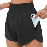Yipinpay Women's Sports Shorts Quick-Dry Loose Leisure High-Waist Side Zipper Fitness Yoga Three-Point Shorts