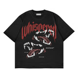 Yipinpay Loose Y2k Top Happy Hip Hop Print Short-Sleeved Goth T-Shirt Lovers' Sweatshirt Men's Wear