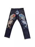 Yipinpay High Street Jeans Male Personality Printed Hip Hop Fashion Clothing Straight Pants High Waist Y2K Jeans