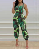 Yipinpay New Style Independent Station Fashion Braces Fashion Style Printed Conjoined Trousers Spot Girl