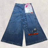 Yipinpay Baggy Jeans Y2K Original Hip-Hop Vintage Pattern Jeans Street Men Rest