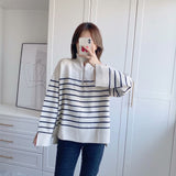 Yipinpay New Winter Sweater With Loose Stripes And Casual Sweaters