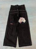 Yipinpay Men's Jeans Y2K Bag Vintage JNCO High-Quality Pattern Hip-Hop Street Leisure Men Harajuku Wide Legs
