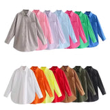 Yipinpay Ins14 Color Pocket Decoration Women's Basic Long-Sleeved Shirt In Spring And Summer Of 2024