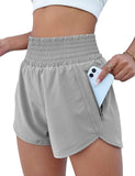 Yipinpay Women's Sports Shorts Quick-Dry Loose Leisure High-Waist Side Zipper Fitness Yoga Three-Point Shorts