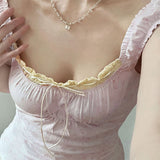 Yipinpay Summer New Broken Flower Bow Tie Small Sling Personality Fashion Slim Vest