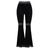 Yipinpay Lace Stitching, High-Waisted Slim Trousers, Dark Fashion, Hot Girls, Straight-Tube Casual Trousers.