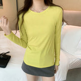 Yipinpay New Slim T-Shirt With Long Sleeves And A Round Collar Shirt In Autumn And Winter.