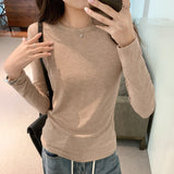 Yipinpay New Slim T-Shirt With Long Sleeves And A Round Collar Shirt In Autumn And Winter.
