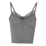 Sexy Spice Girls White Lace Ribbon Vest Women's Spring And Summer New Style Design Slimming With Short-Style Tops