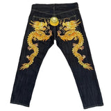 Yipinpay High Street Jeans Male Personality Printed Hip Hop Fashion Clothing Straight Pants High Waist Y2K Jeans