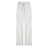 2025 Summer New Style Spice Girls Fashion, Energetic, High-Waisted Elastic Belt, Pull-Rope Sport Pants