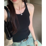 Retro Sling Vest For Women In Summer, The New Beautiful Back Wears A Sexy Spicy Girl Slim, Short Bottomed Top.