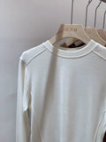European Designer Round-Necked Long-Sleeved T-Shirt Women Slim In Autumn And Winter 2025 Look Thin With A Bottomed Blouse