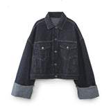 Yipinpay New Autumn Denim Jacket 9632255 Rolled-Up Trousers Leg Jeans 6045205