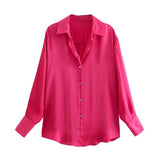 Yipinpay Spring Style New Spring Satin Texture Classic Shirt 7969046