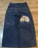 Yipinpay Street Boy Jeans Y2K Hip-Hop Cartoon Embroidery Vintage Blue Jeans Pants Man