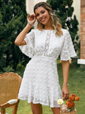 Yipinpay Spring / Summer New Front Piece Lace Dress INS Hem Cuff Lace Fringed Dress