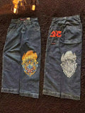Yipinpay Baggy Jeans Y2K Original Hip-Hop Vintage Pattern Jeans Street Men Rest