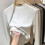 A Threaded Vertical Collar Sweater, A Skin-Friendly, Sanded, Bottomed Shirt, A New Style Of Foreign Style In Autumn And Winter, A Slim And Slim Blouse