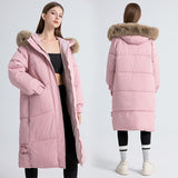 Cotton-Padded Jacket Female Long Over The Knee In 2024 New Winter Hot Style Thick Students Bread Clothes Cotton-Padded Jacket